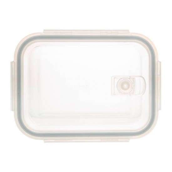 Pote 640ml Retangular Hermético Borossilicato Transparente